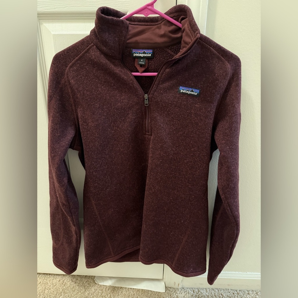 Patagonia Women's 3/4 Zip Pullover Maroon/Burgundy S/M